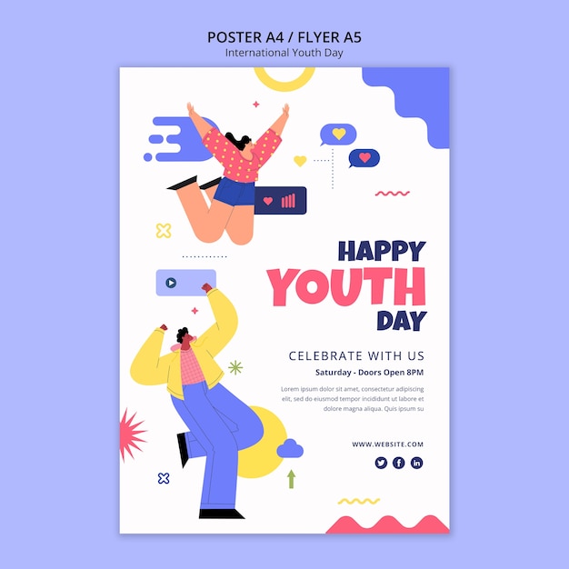 International youth day poster template