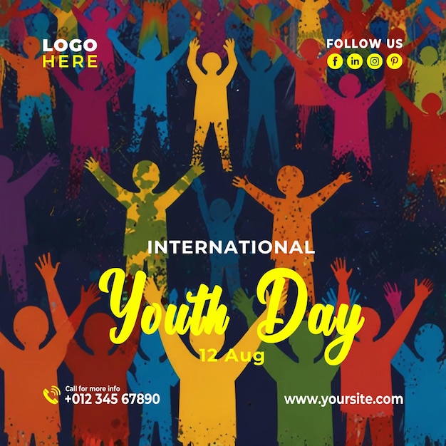 PSD international youth day social media post template design