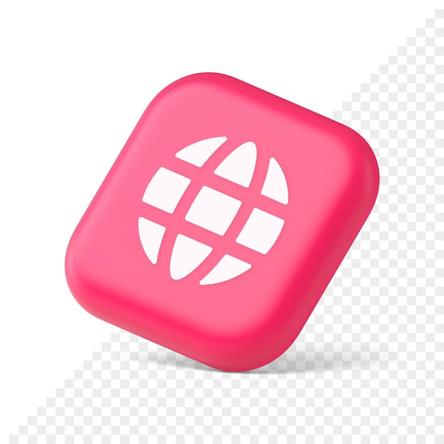 Internet connection global web communication button planet globalization technology 3d isometric icon