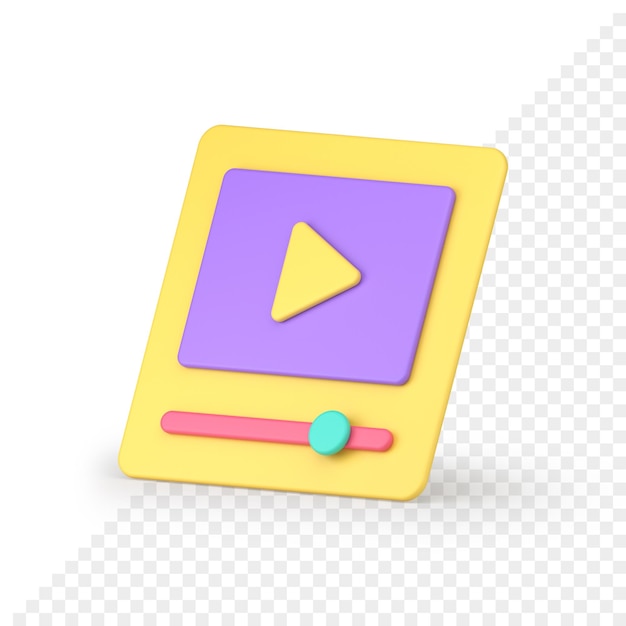 Internet music audio video player application arrow control button isometric 3d icon