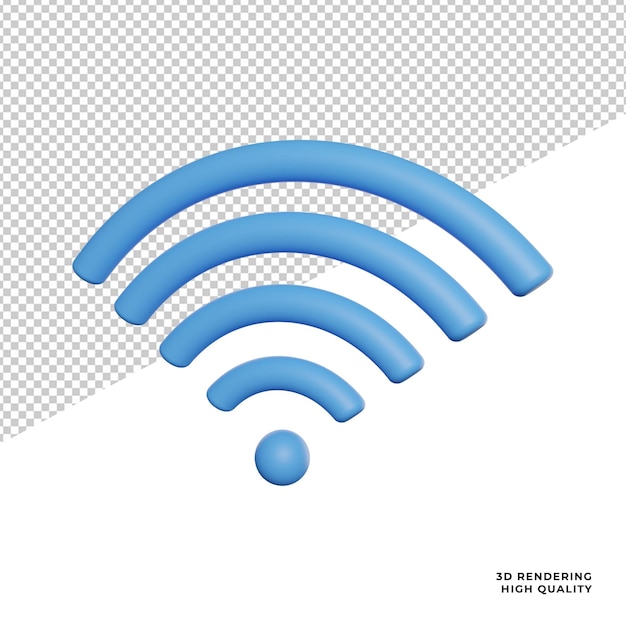 Internet Signal Network side view icon 3d rendering illustration on transparent background