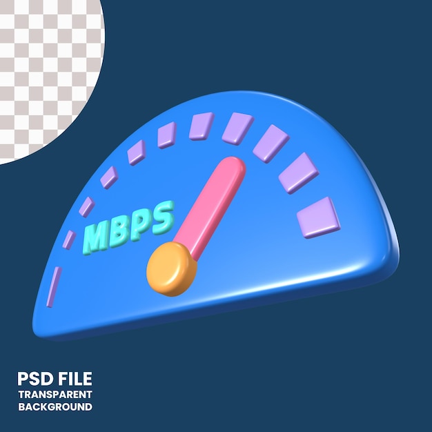 PSD internet speed 3d illustration icon