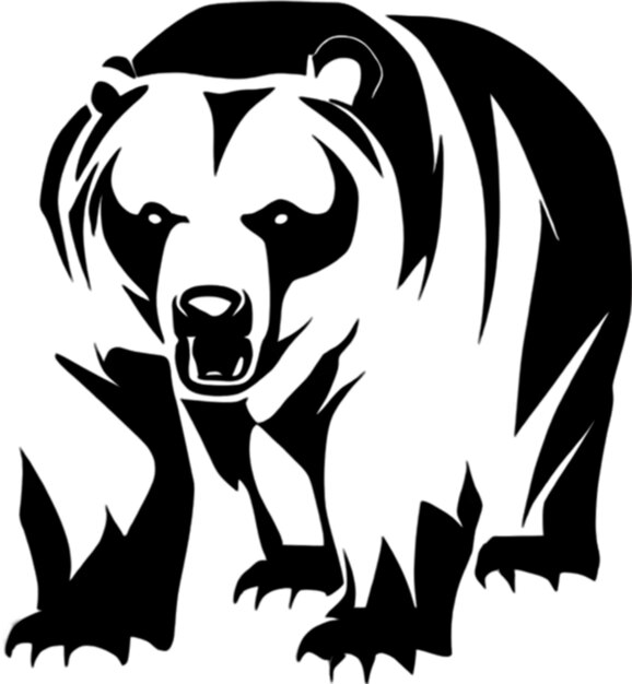 Intricate bear stencil for creative wildlife art and craft projects