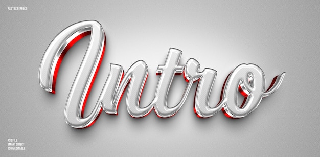 Intro 3D editable text effect