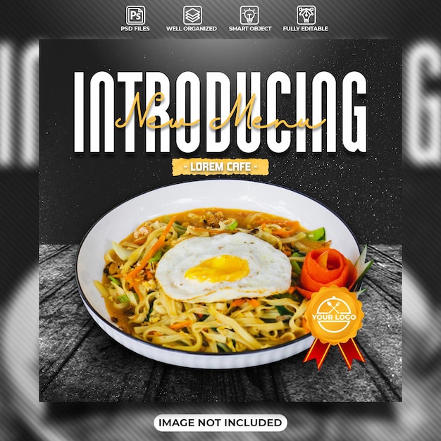 Introducing new menu social media poster template