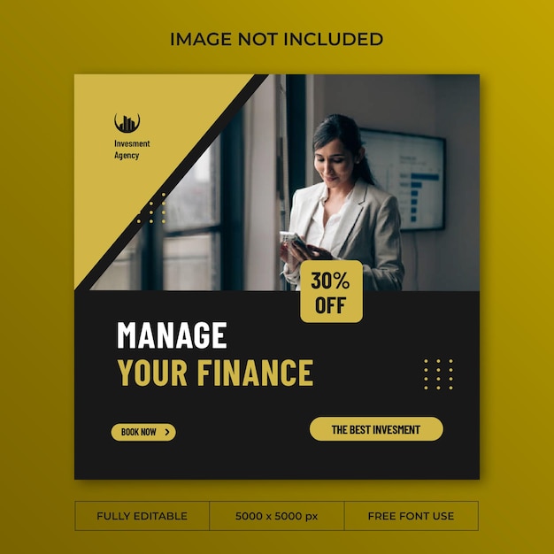 Investment agency instagram post social media template