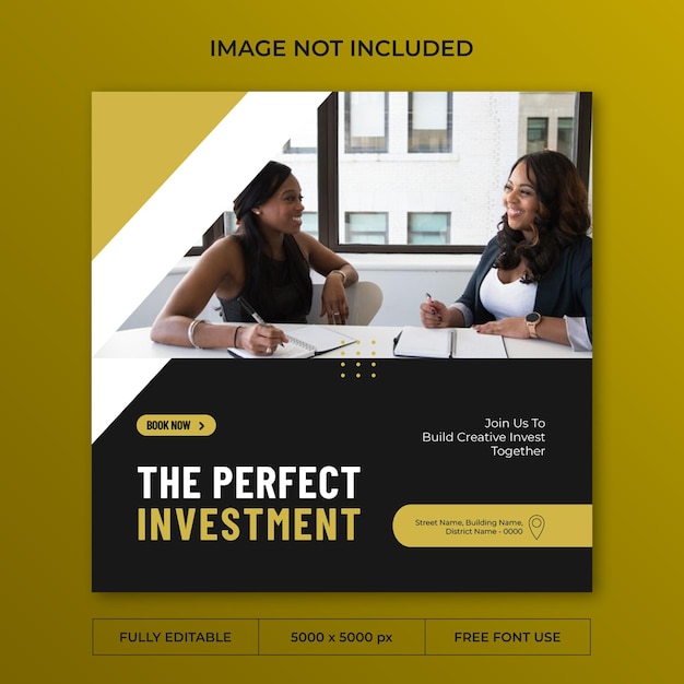 Investment agency instagram post social media template