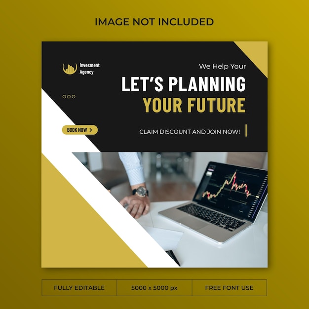 Investment agency instagram post social media template