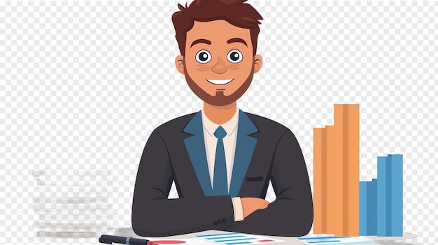 Investment banking analyst illustration isolated on transparent background