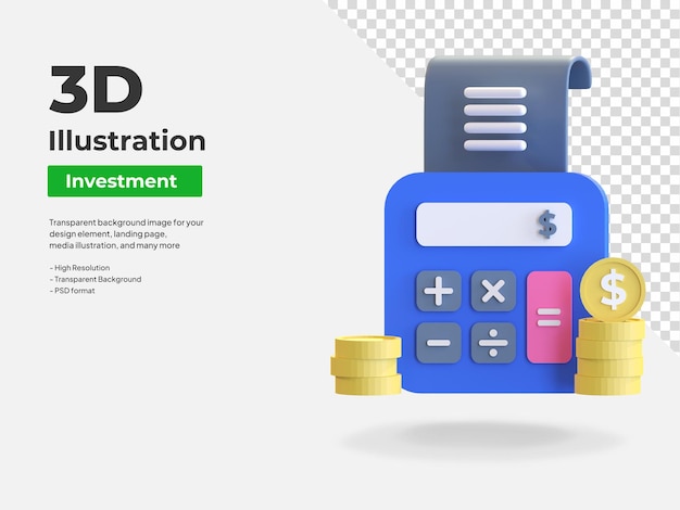 Investment profit counter icon 3d illustration