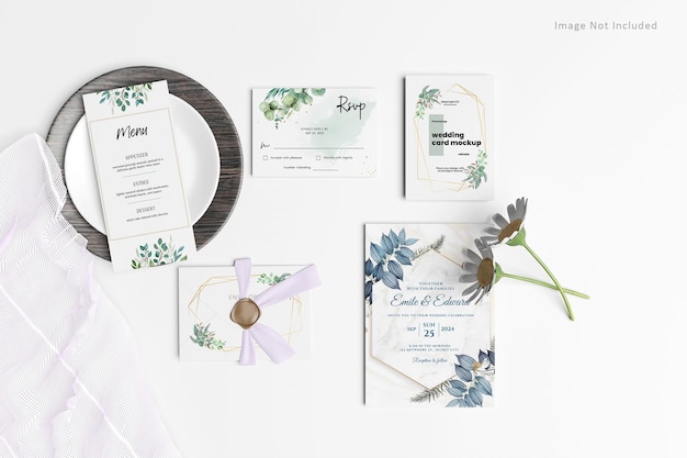 PSD invitation card mockup