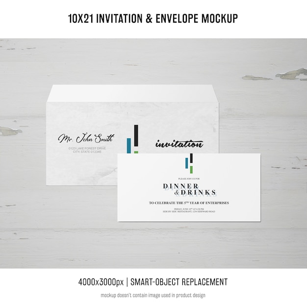 Invitation and Envelope Mockup