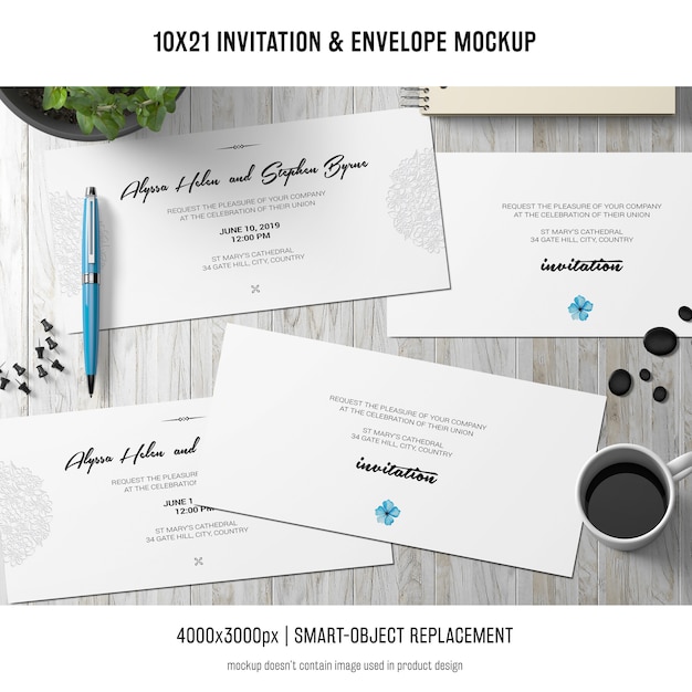  Invitation and Envelope Mockup