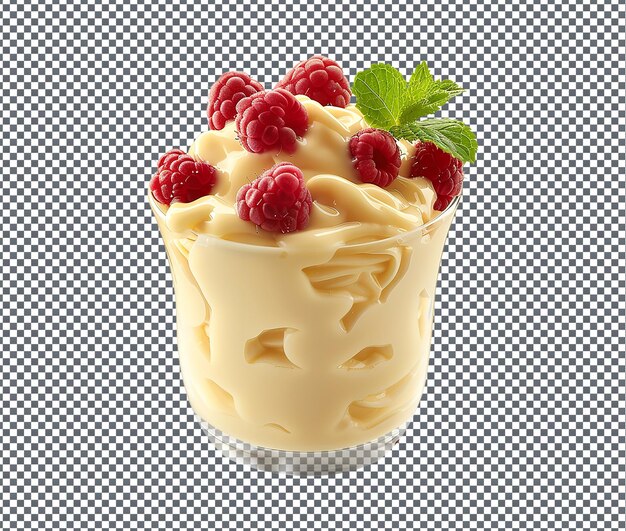 PSD inviting creamy pudding isolated on transparent background