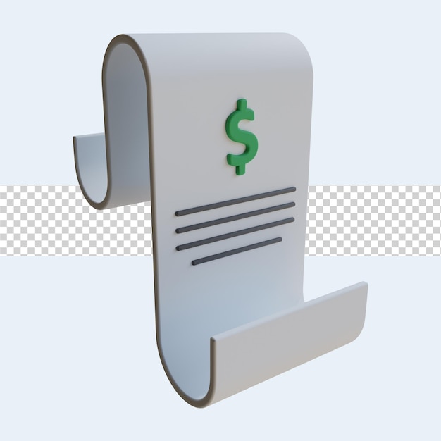 invoice 3d illustration