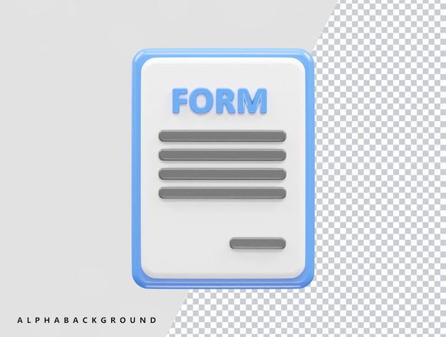 PSD invoice icon rendering 3d element illustration