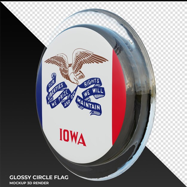 PSD iowa0002 realistic 3d textured glossy circle flag