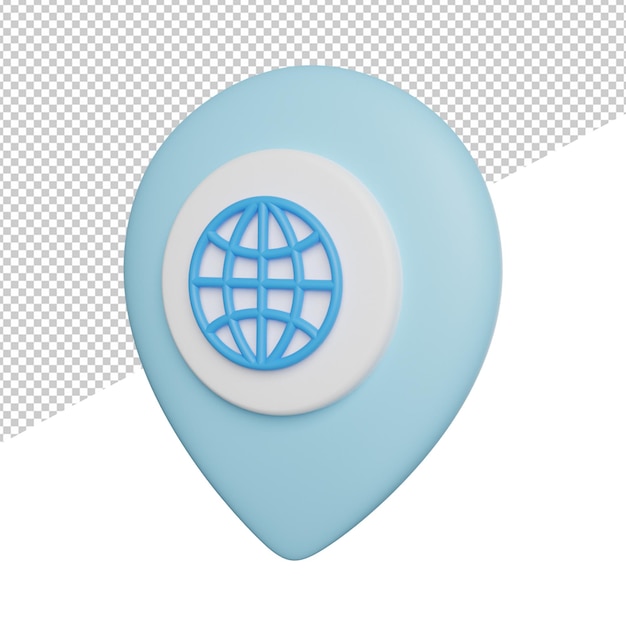 IP Adress Network Location side view 3d rendering icon illustration on transparent background