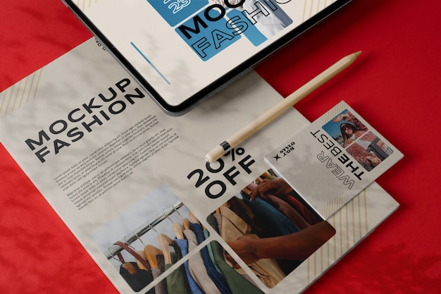 Ipad and magazine mockup design