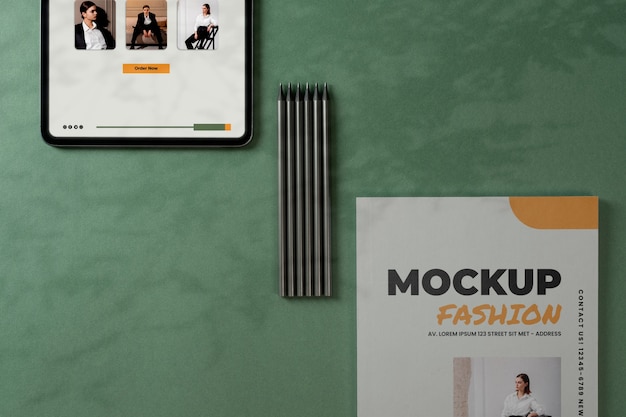 Ipad and magazine mockup design