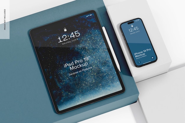 PSD ipad with iphone 14 mockup