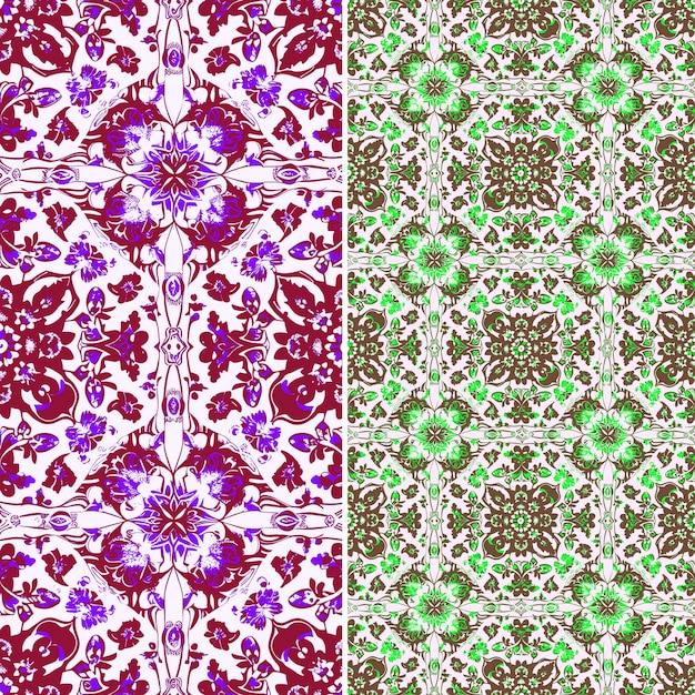 Iranian Persian Carpet Patterns With Intricate Floral and Ge Creative Abstract Geometric Vector