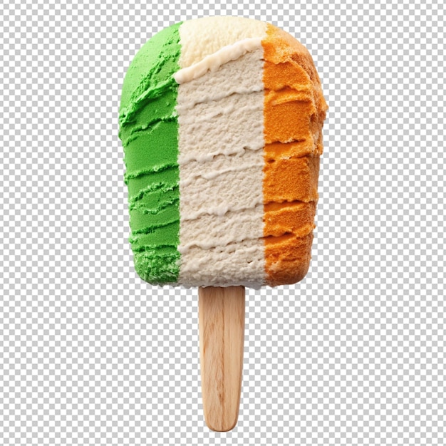 PSD ireland flag ice cream on transparent background