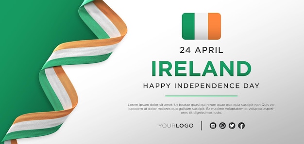 Ireland National Independence Day Celebration Banner, National Anniversary