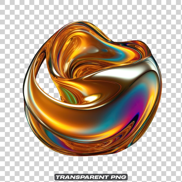 Iridescent fluid abstract shape isolated