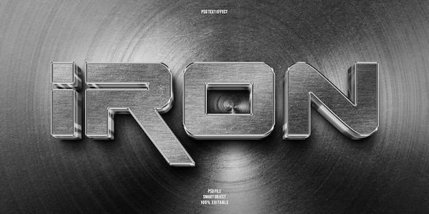 Iron 3D editable text effect