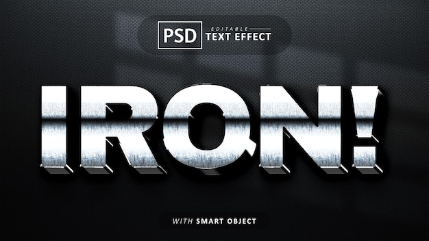 Iron 3d text effect editable