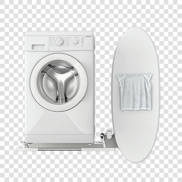 Ironing board near washing machine clean style