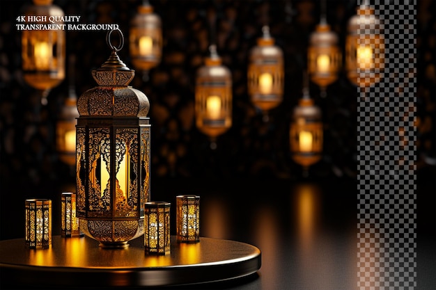 Islamic background with radiant patterns on transparent background