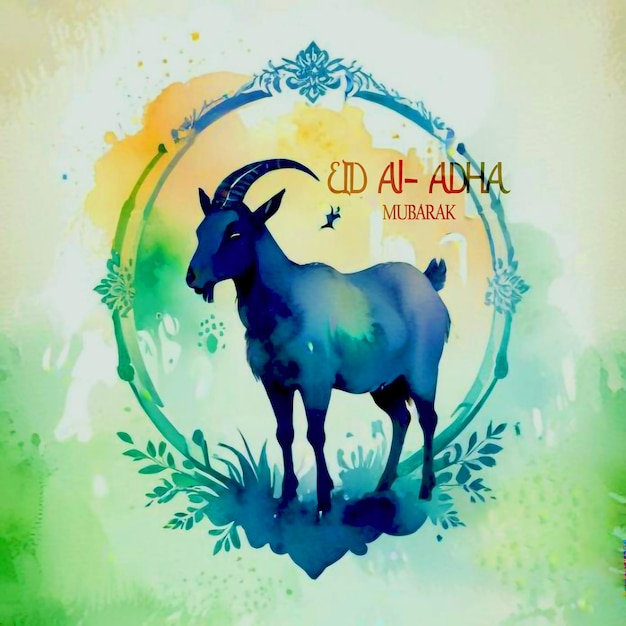 Islamic Eid Al Adha mubarak festival elegant painting style muslim background