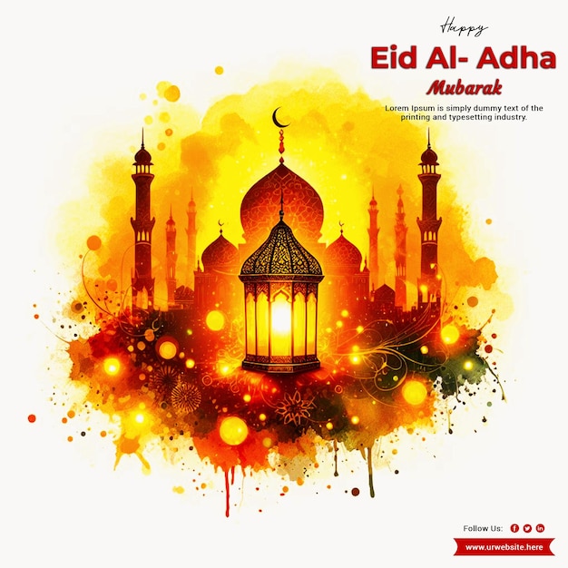 Islamic eid al adha mubarak festival muslim background