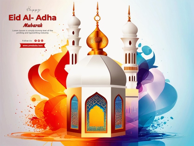 Islamic eid al adha mubarak festival muslim background