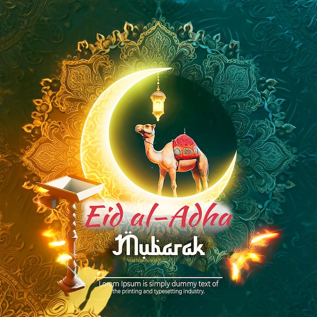 Islamic Festival of Eid al Adha Mubarak social media banner template