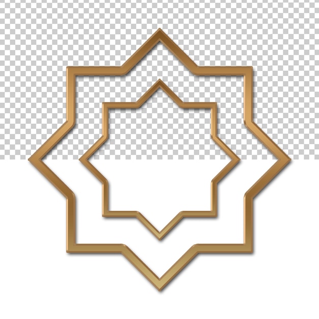 Islamic frame luxury gold for element design islam transparent background