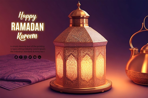 islamic greetings ramadan kareem banner design