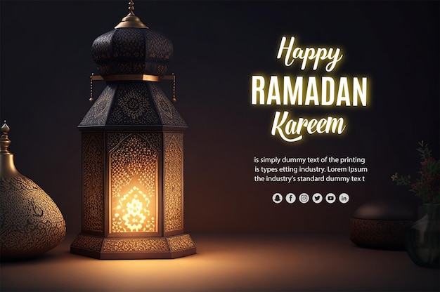 islamic greetings ramadan kareem banner design