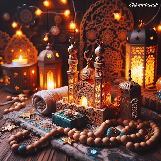 Islamic lanterns concept background