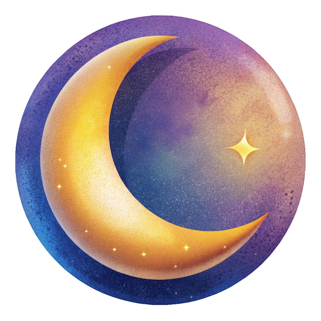 Islamic moon isolated illustration