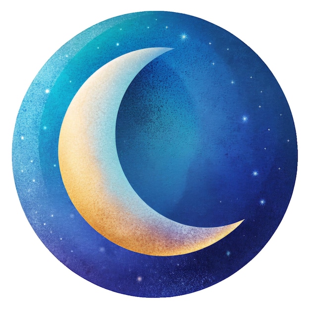 PSD islamic moon isolated illustration