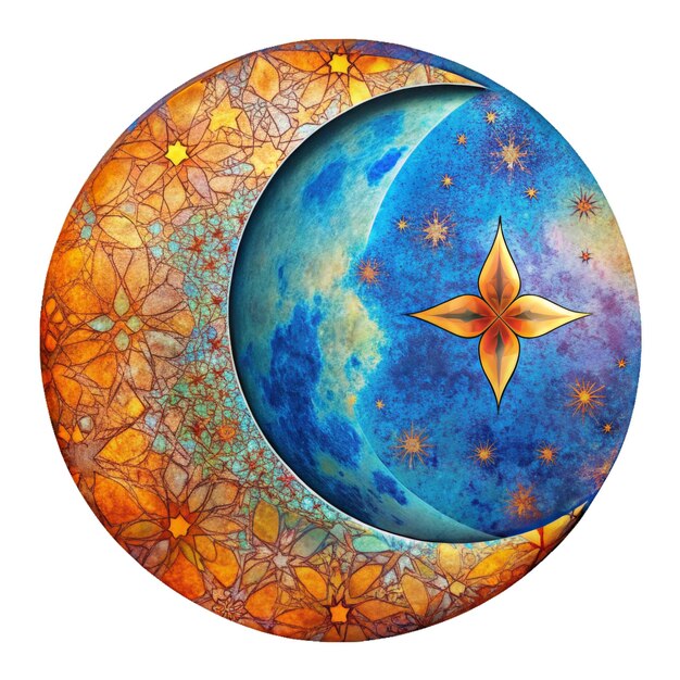 Islamic moon isolated illustration