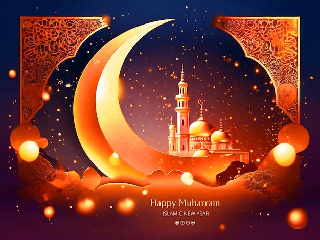 Islamic Muslim Happy Muharram Background Design