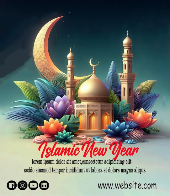 islamic new year design banner template