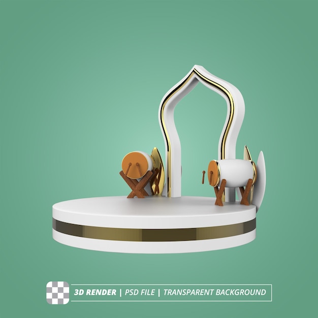 ISLAMIC PODIUM GATE 3D RENDER ISOLATED IMAGES