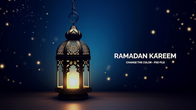 Islamic Ramadan greeting eye catching backgroud in PSD