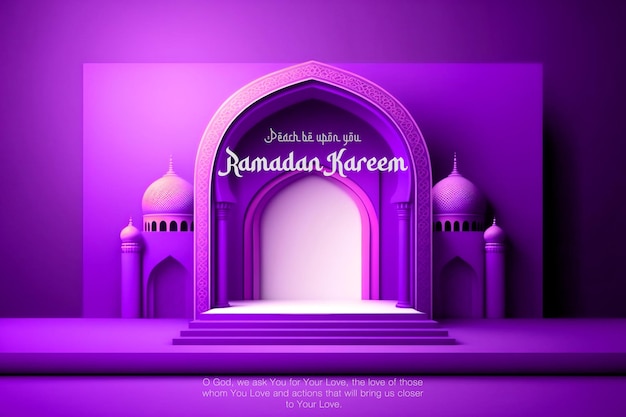 islamic ramadan kareem and eid podium stage display mockup product presentation , 3d rendering