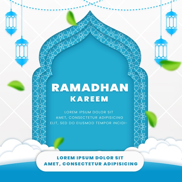 Islamic ramadan kareem greeting social media template